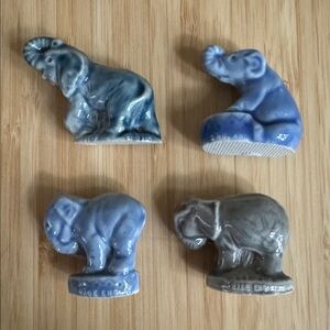4 Wade England Whimsies Elephant Figurines Red Rose Tea - Instant Collection